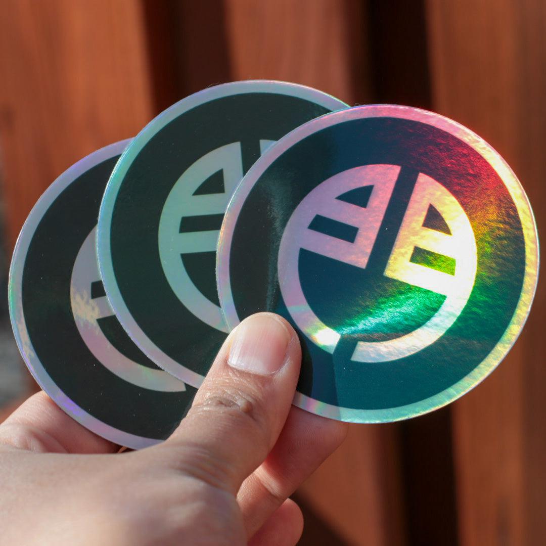 Holographic logo sticker from Postern Coffee